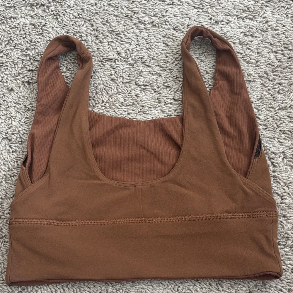 Lululemon Brown Ribbed reversible Sports Bra Size 4